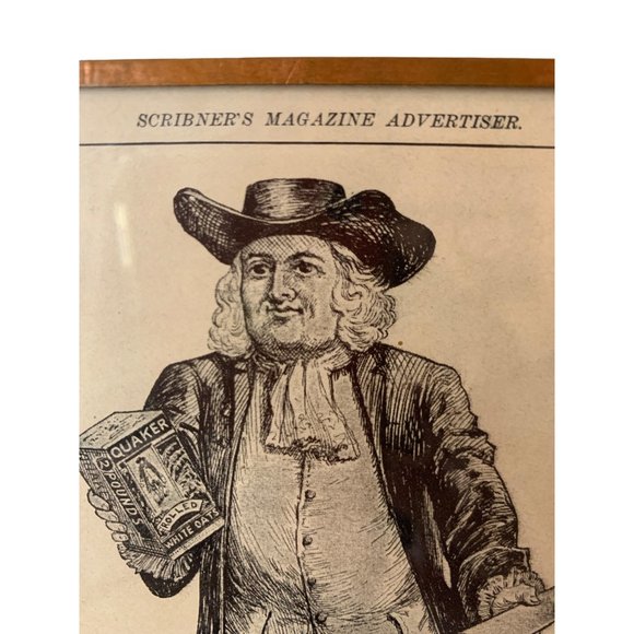 Quaker Oats 1899 Scribner Magazine Ad & Replica 1896 Label Quaker Oats Container - Picture 3 of 12
